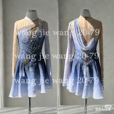 Ice Figure Skating Dress Figure Skating Dress For Competition blue dyeing