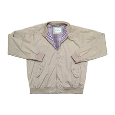 Size Large - BEN SHERMAN - Mens Signature Harrington Jacket Beige Full Zip