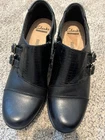 Clarks Black Women's Slip-On Leather Loafers SZ 6m