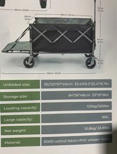 Overmont Faltbar Bollerwagen Klappbar Handwagen Geländegängige Breite Räder 200L