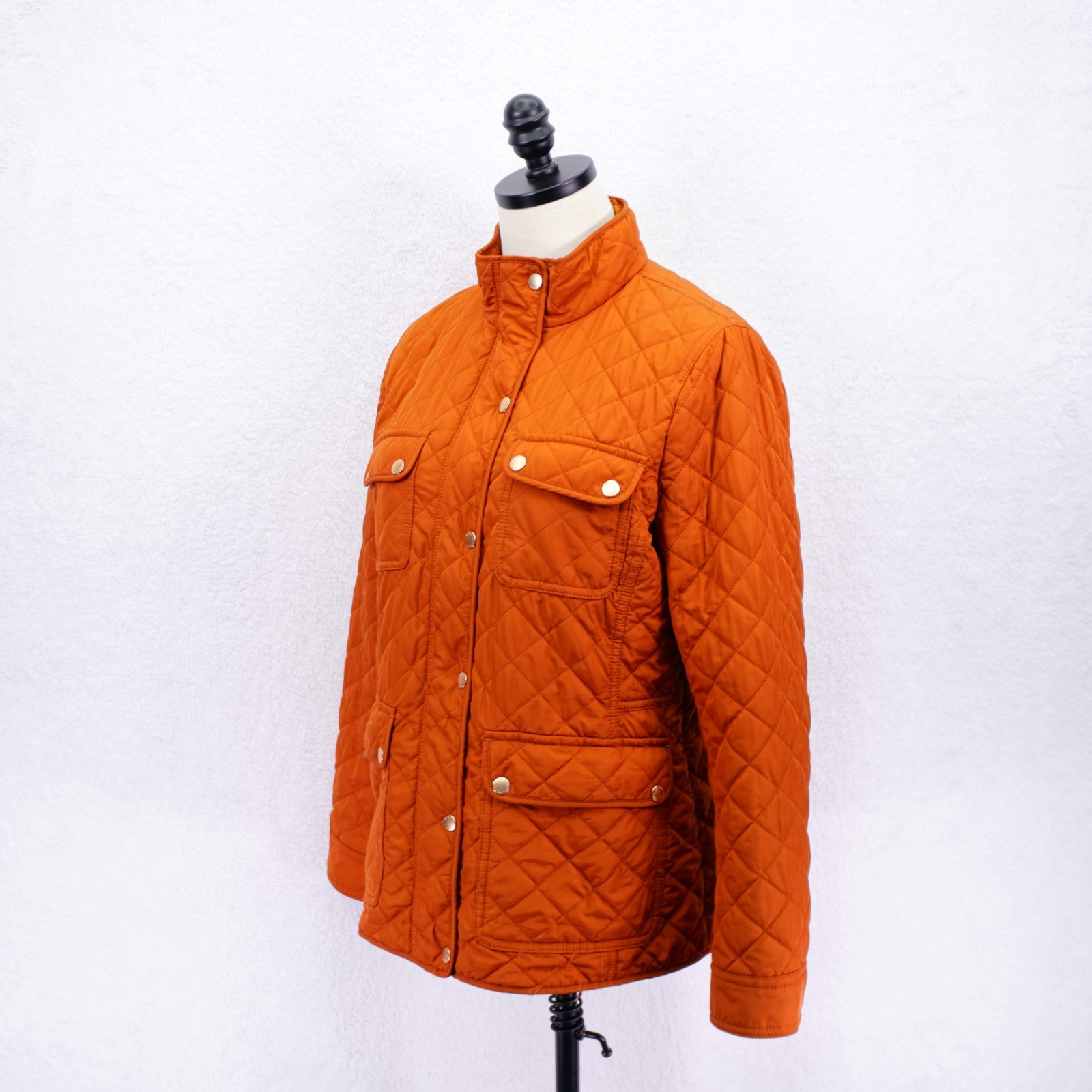 Talbots -Medium- Orange Puffer Zip Button Up Swea… - image 6