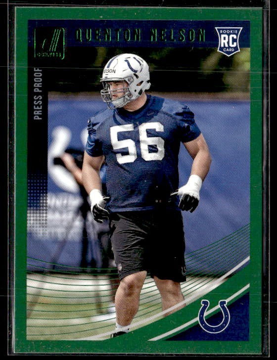 L94,569 - 2018 Donruss Press Proof Green #351 Quenton Nelson