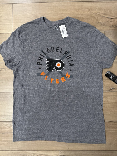 NWT Mens Philadelphia Flyers Soft Gray Short Sleeve Logo T-Shirt M Tee Medium