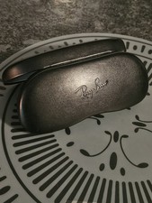 Ray-Ban Authentic Black Hard Clamshell Eyeglasses Sunglasses Case Snap Read