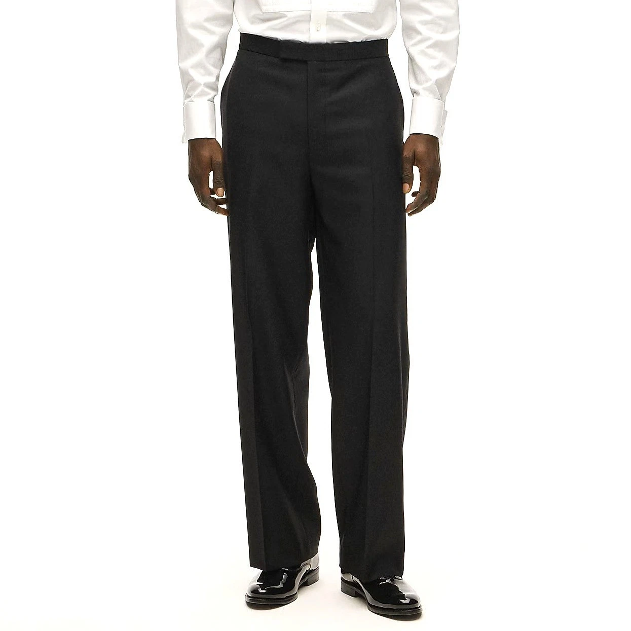 Y2K Banana Republic 100% Wool Dress Pants Men Black Relaxed Fit Made in Italy
