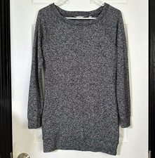 Athleta Gray Heathered Knit Sweater Dress Crew Neck Stretch Short Size XXS