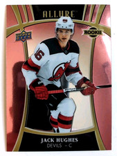 JACK HUGHES PINK ROOKIE 2019-20 ALLURE SP PINK DIAMOND RC #110 DEVILS