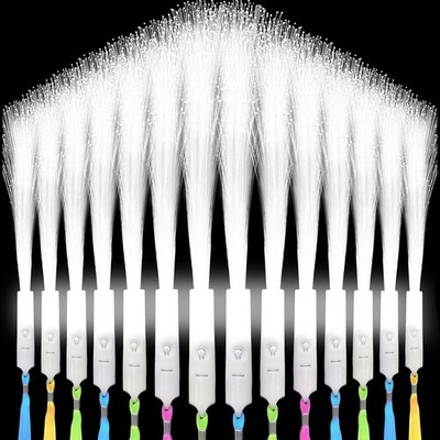 48 PCS White Fiber Optic Wands, Neon Party Supplies, LED Fiber Wands, Wedding