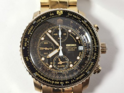 Seiko Flightmaster SNA414 SNA414P1 7T62-0EB0 Chrono Quartz Date Pilot Watch