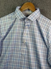 Collars and Co. Blue  Purple Plaid Dress Collar Polo Men  s Large NEW