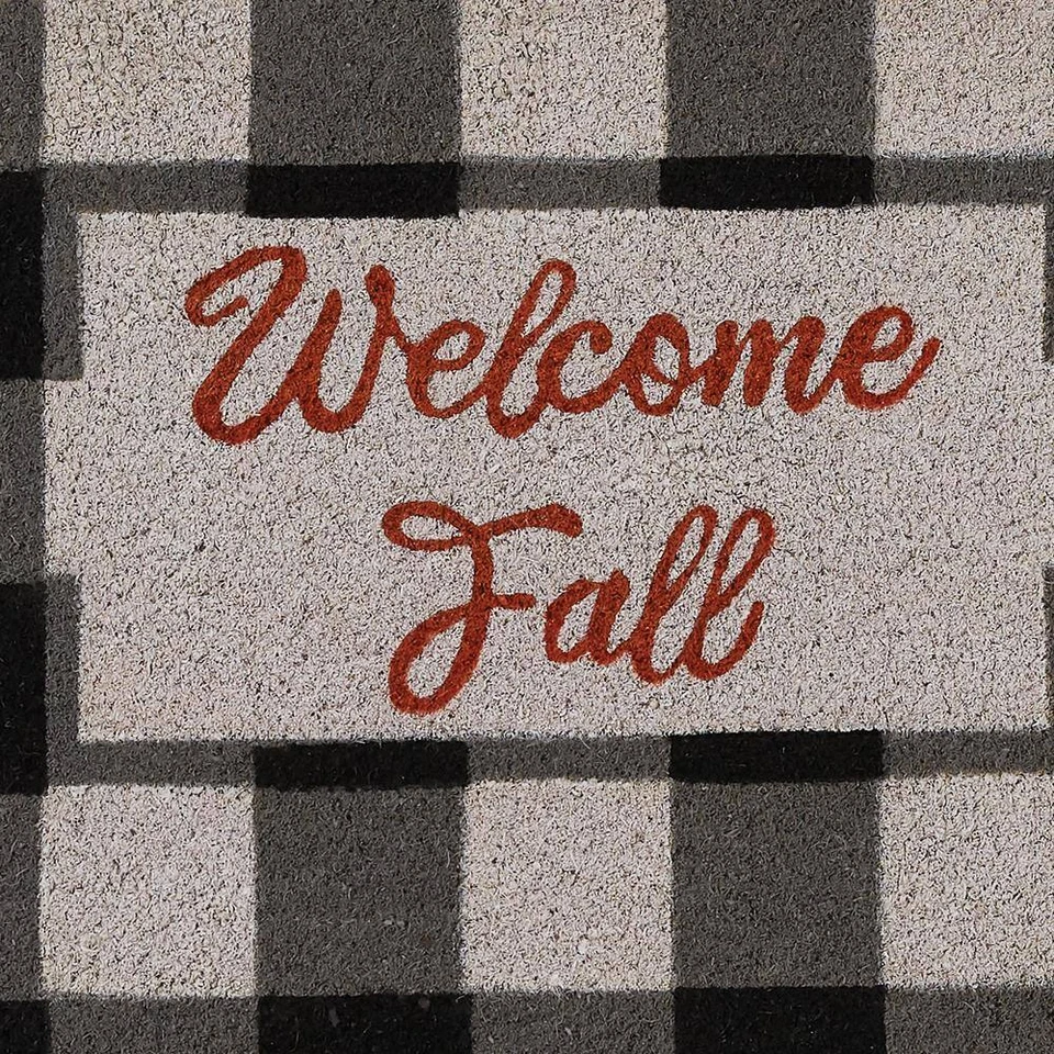 Welcome Fall Plaid 32 pulgadas X 23 in. Alfombrilla puerta Foto 3 de 4
