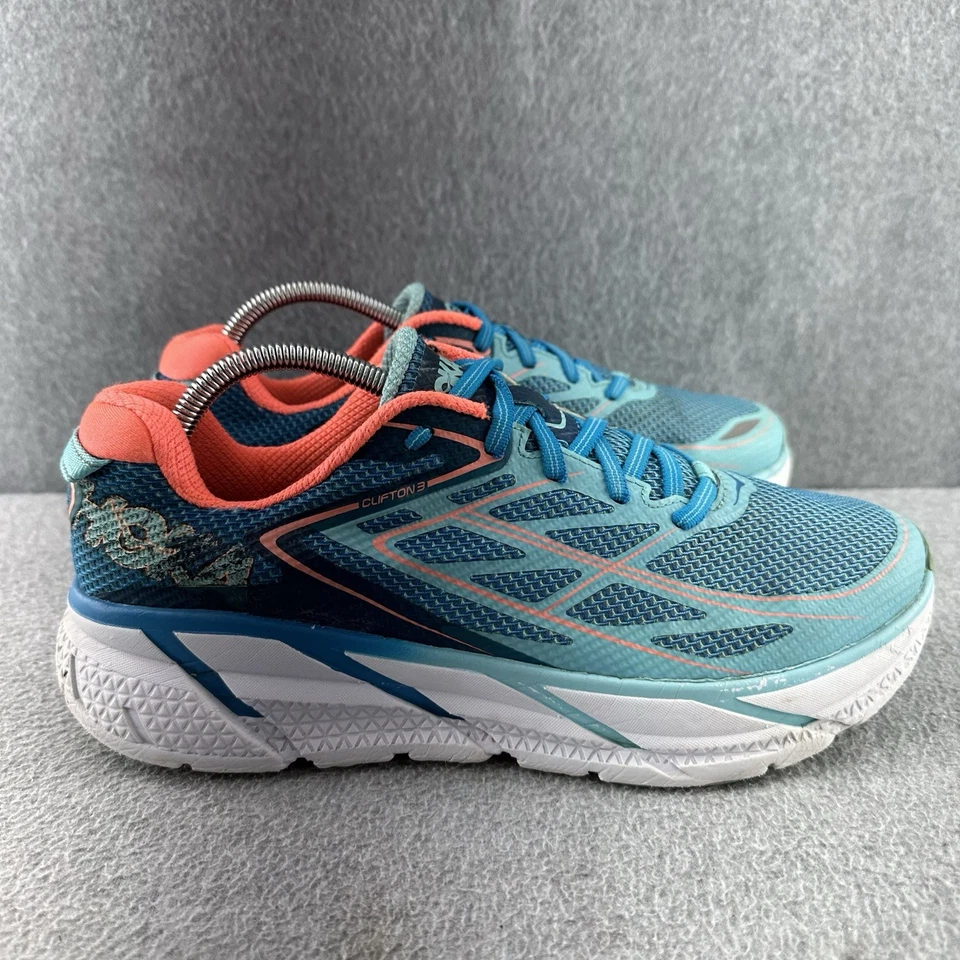 Hoka One One Womens Clifton 3 1012045 BJNC Blue Running Shoes Sneakers Size 10 - Image 3 of 4