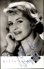 Postcard singer Gitta Lind, portrait, Telefunken records, autograph - 3820090