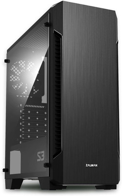 Zalman S3 ATX Mid-Tower PC Case Full Acrylic Side Panel X Case Fan, Black