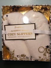 Beauty Muse Warming Relief Cozy Slippers Microwaveable Infused W/ Lavender Oil
