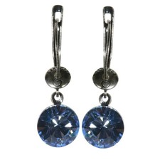 Konplott Ohrringe Ohrhänger Black Jack hell blau sapphire silber
