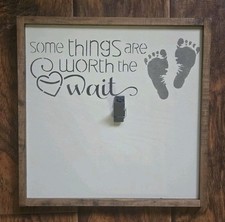 Handmade Baby Shower Sign Gift Gender Reveal Party Ultrasound Photo Display 12"