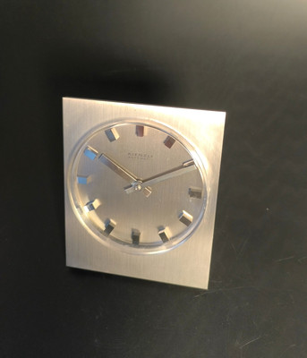  Massive Kienzle Automatic Tischuhr Bauhaus Stil Vintage Klappankerwerk 606 