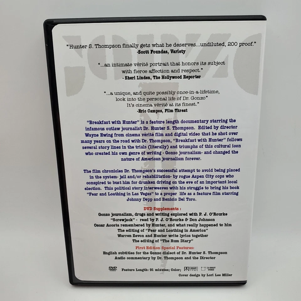 Breakfast With Hunter (DVD, 2004) by Wayne Ewing, HST Hunter S. Thompson, Tested - Image 3 of 4