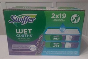 Swiffer Wet Mopping Cloths, Lavender, 38 Count, 2 Packs, 19 Pads Each