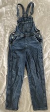 H M Kids Denim Overalls Size 7Y Blue Jean Adjustable Straps Pockets Classic Cute