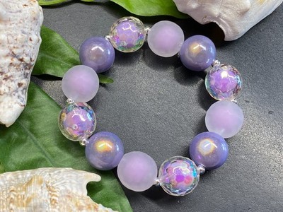 Armband Miracle Beads Gr. S Acryl Leuchtperlen Magic Beads Edelstahl #1041-6