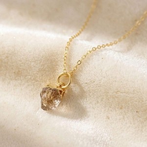 Authentic Raw Herkimer Diamond Gold Plated April Birthstone Necklace