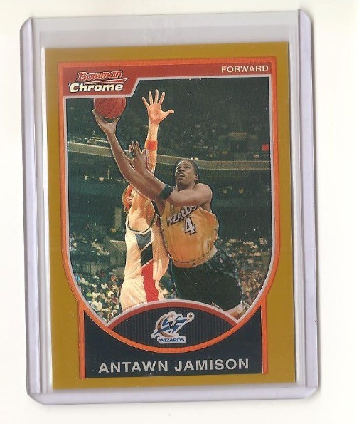 2007-08 Bowman Chrome ANTAWN JAMISON Gold Refractor 12/99 #92 Wizards UNC