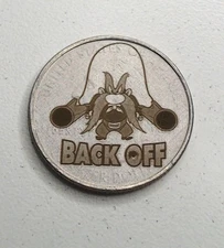 Yosemite Sam Back Off Clad Quarter Surface Engraved Hobo Nickel / Love Token