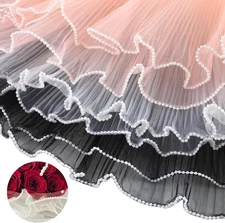 HLTOO 13.5 Yards Flower Wrapping Mesh Paper, Inches, Black, White, Pink 