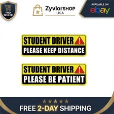 Student Driver Magnet Signs 2 Pack Reflective Safety Warning Signs