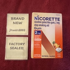 Nicorette Fruit Chill 2mg Nicotine Gum 100 Pieces, Factory Sealed, EXP: 5/2028