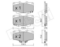Metelli Bremsbelagsatz, Scheibenbremse 22-0129-0 FüR Toyota VW