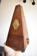 Antique Maelzel Paquet Wood Metronome   Classic French Musical Timekeeper