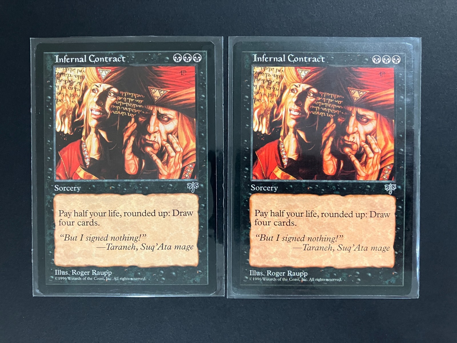 2 x INFERNAL CONTRACT from MI Mirage MTG Magic the Gathering Vintage Black