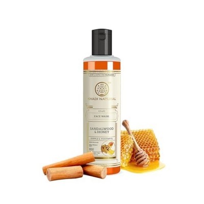 Khadi Sandalwood Honey Herbal Face Wash Reduces Scars Blemishes Skin 210ml