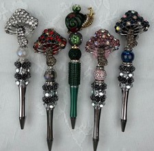 Custom beaded pens. Bling mushroom Luxury Gifts. Basket filler. Journal.teen