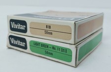 2 X Vivitar 58 mm 81B Warming Filter  Light Green No11 Lens Case  Box Open New