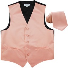 New Men's Formal Tuxedo Vest Waistcoat Necktie solid mauve Pink wedding prom