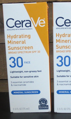CeraVe Hydrating Mineral Face Sunscreen Lotion   SPF 30 - 2.5oz
