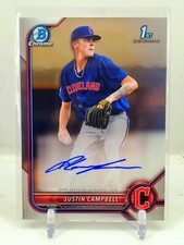 2022 Bowman Chrome 1st Justin Campbell Base Auto Guardians ROOKIE Autograph C2