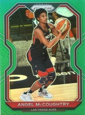 2021 Panini WNBA Prizm ANGEL MCCOUGHTRY #44 GREEN PRIZM ACES