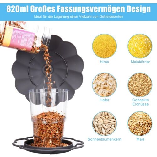 Vogelhaus Vogelfutterhaus Futterstation Grau Vogelhäuschen zum Aufhängen - Bild 9 von 16