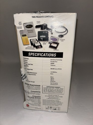 SyQuest ezflyer 230 Mo externe SCSI Mac ou PC flambant neuf scellé rare 1996 - Photo 7/8