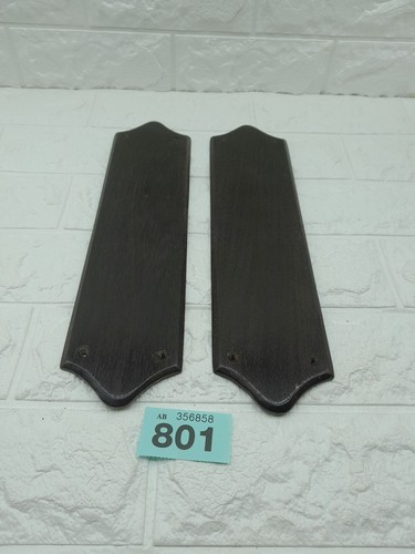 Pair Of Original Edwardian Finger Plates Solid Ebony Hardwood 7.5nxn30.5cm #801 - Picture 3 of 7