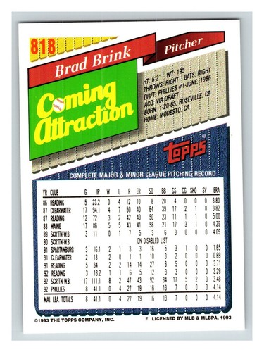 1993 Topps GOLD - Pick One - Fill Your Set - #601-#825 - Picture 433 of 447