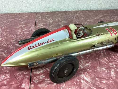 Vintage 12,5" Long Bandai Golden Jet Race Car #18 Blechspielzeugauto Made in Japan - Bild 6 von 14