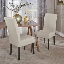 Araducan Beige Fabric Dining Chair (Set of 2)