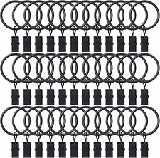 36 Pack Curtain Rings with Clips, Drapery Clips with Rings, Hangers Drapes Rings