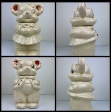 Vintage 1940s Cookie Jar Turn About Teddy Bear Made in USA Two Bears
